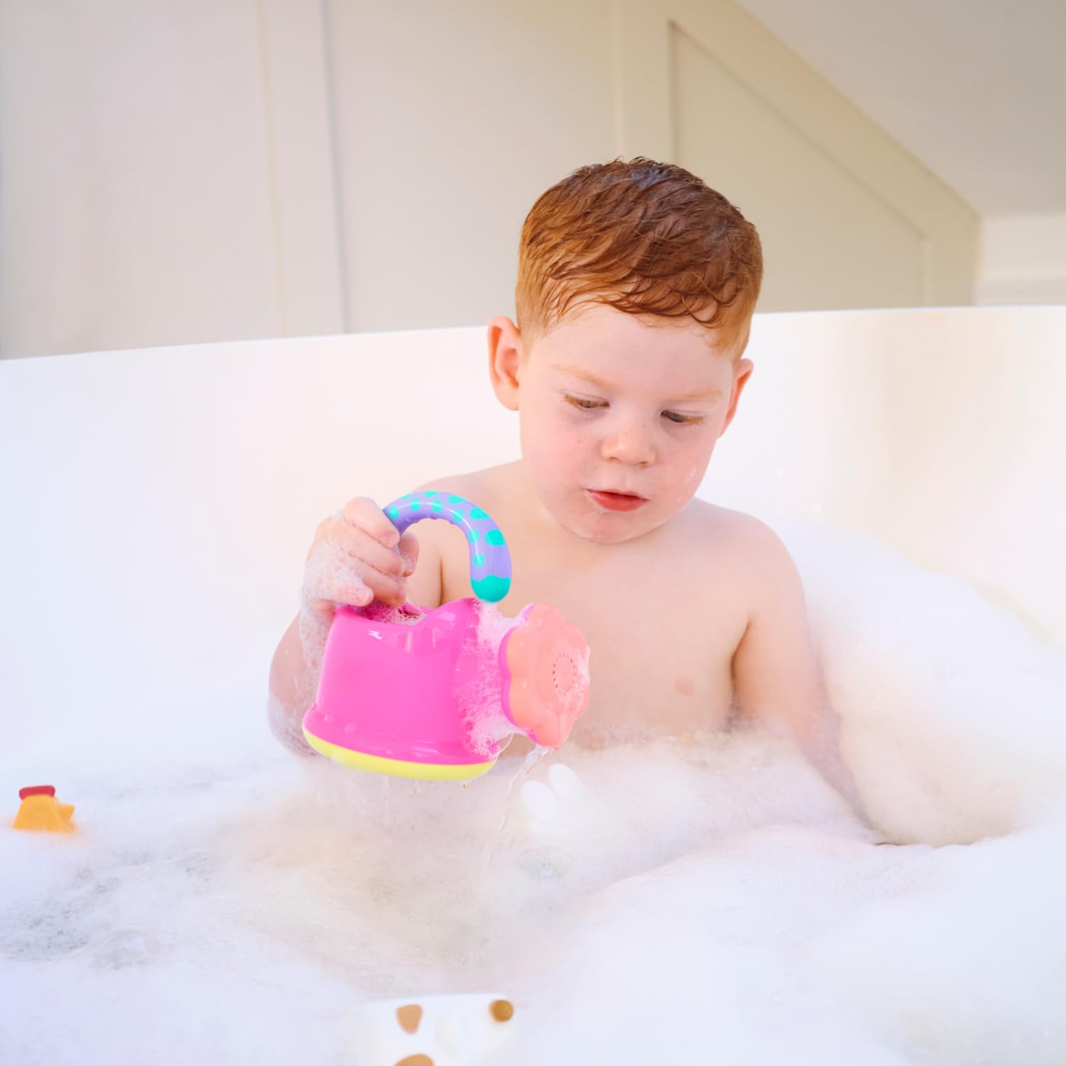 Nuby Fun Watering Can Bath Toy - Easy Hold Handle | Pink | Ages 6 Months+ 2