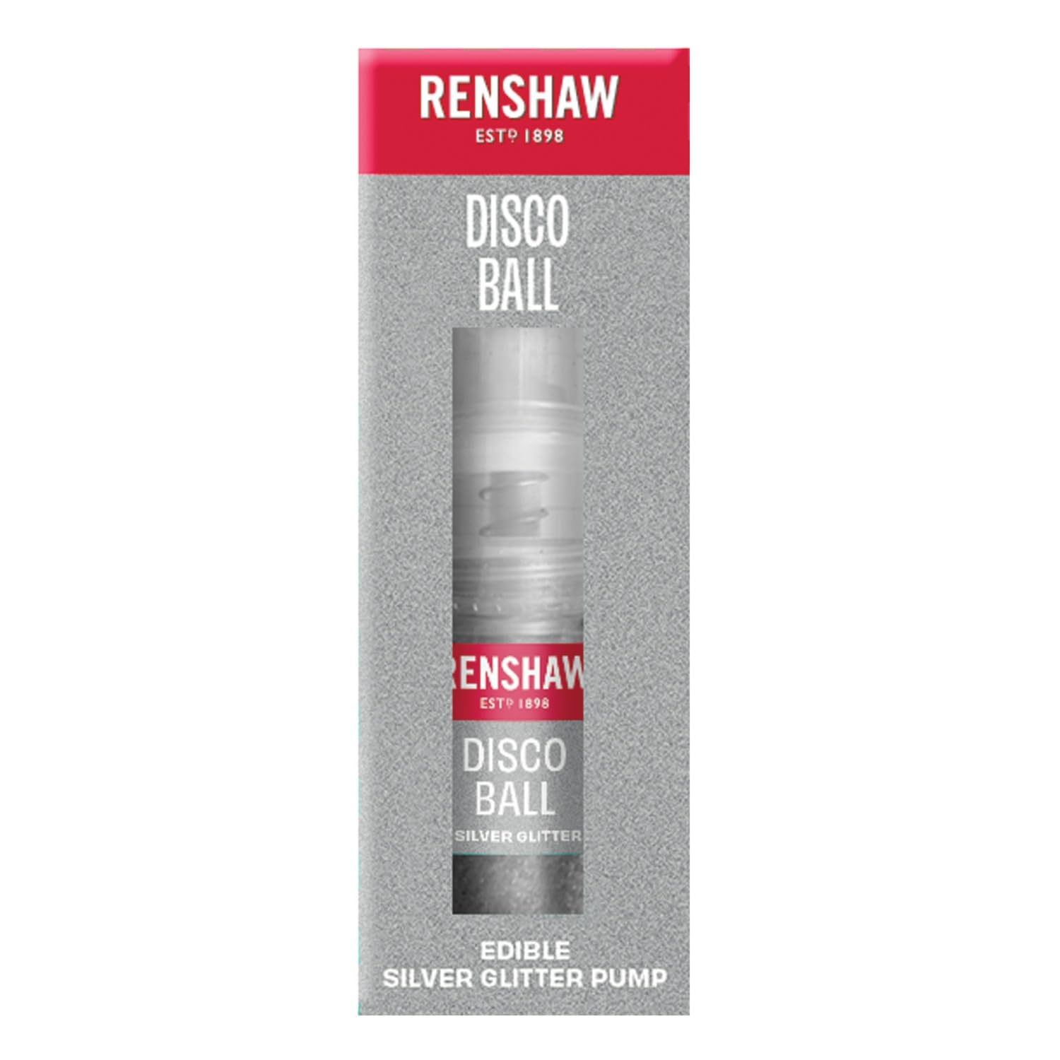 Renshaw Edible Glitter Pump - Disco Ball Silver | High Shine Lustre for Cakes & Drinks | 4g 1
