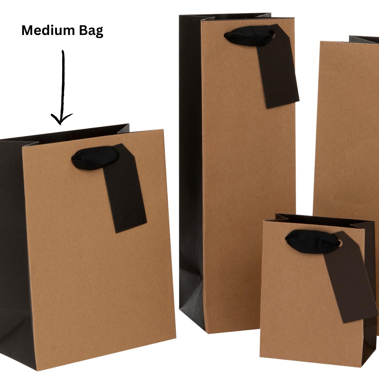 Glick Luxury Medium Gift Bag for Birthdays & Celebrations | Black | 225x200x100mm 6