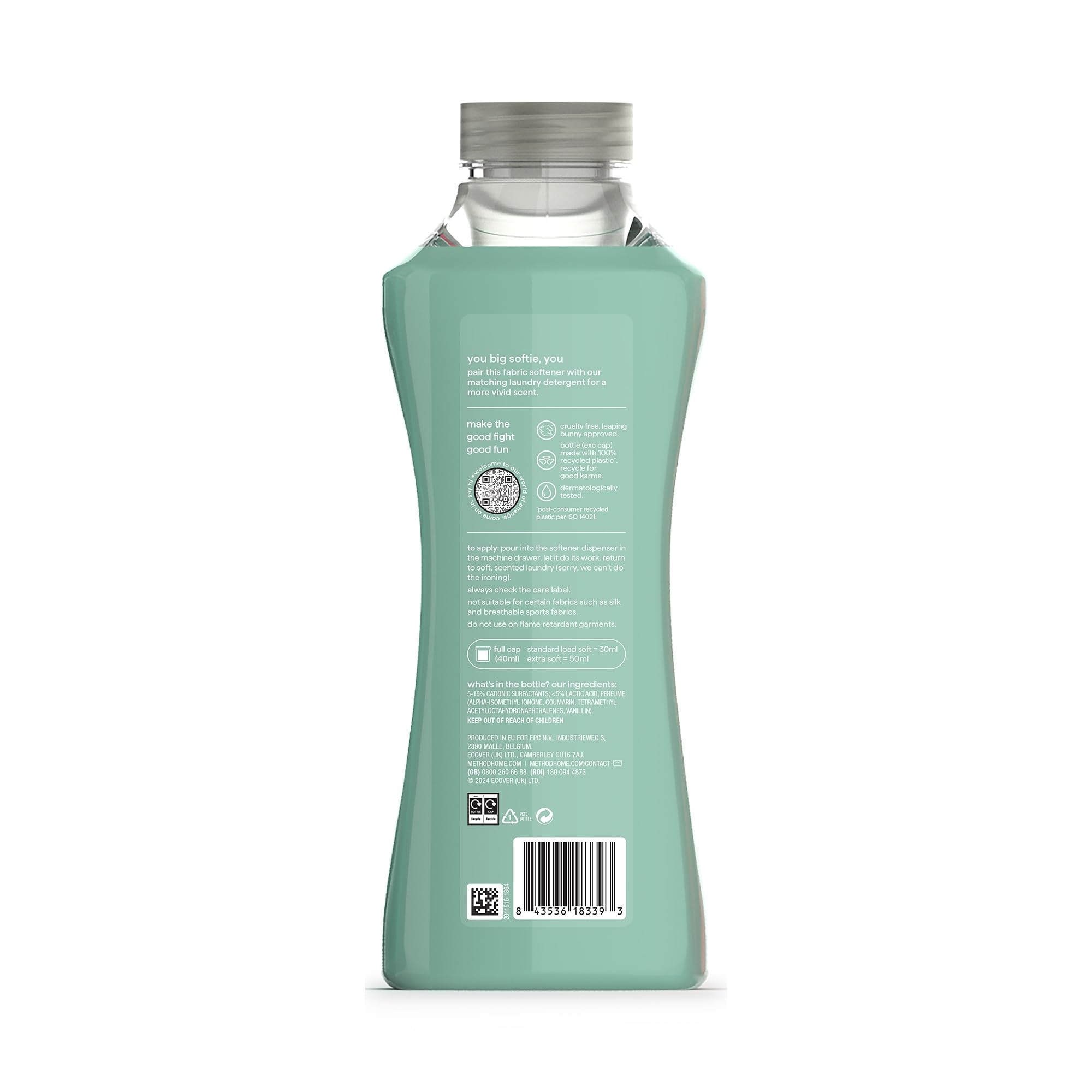 Method Fabric Softener Tropical Coconut, 990ml - Liquid Fabric Conditioner for Soft, Scented Laundry 3
