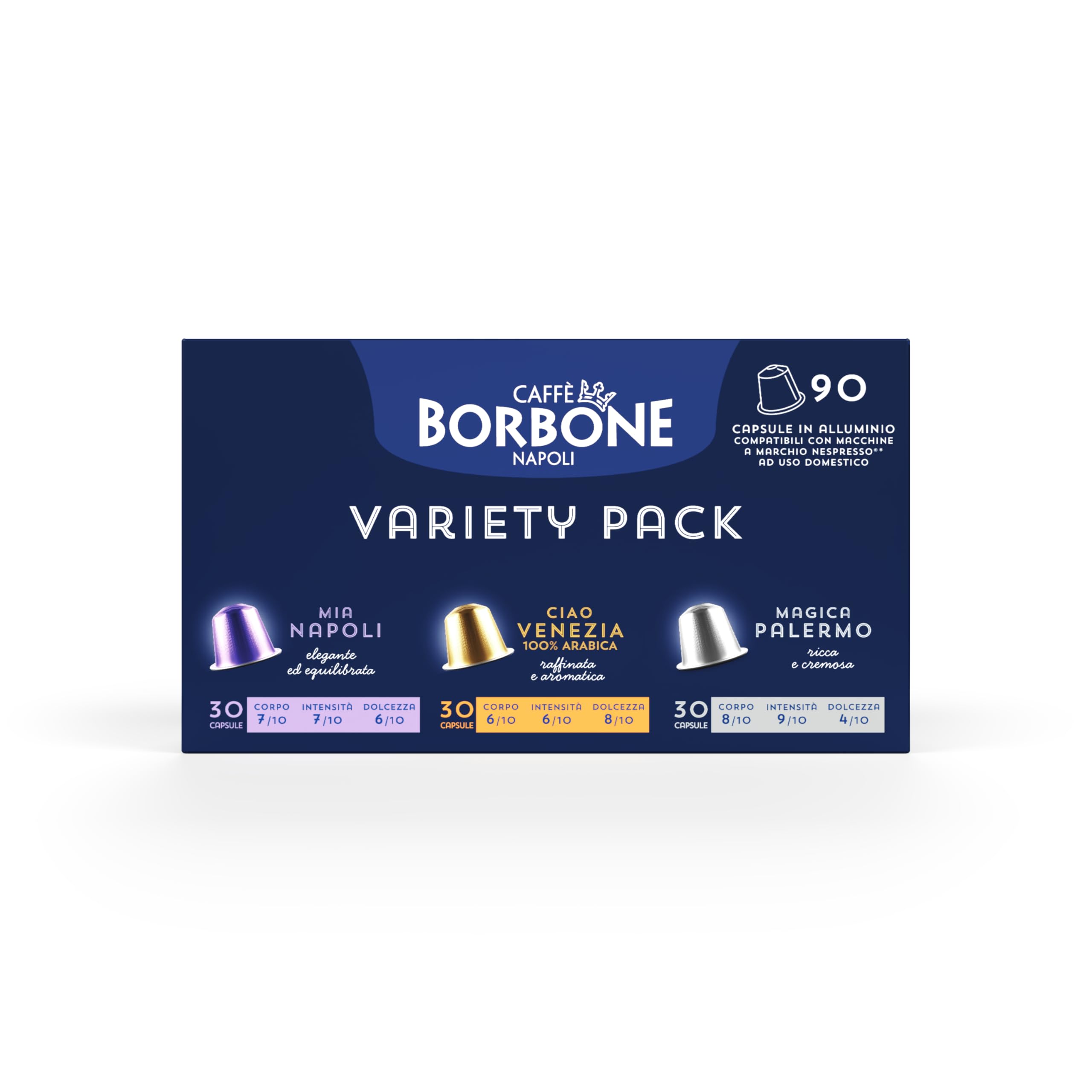 CAFFÈ BORBONE Tasting Kit - 90 Aluminium Coffee Capsules (3 Blends) | Nespresso Compatible 1