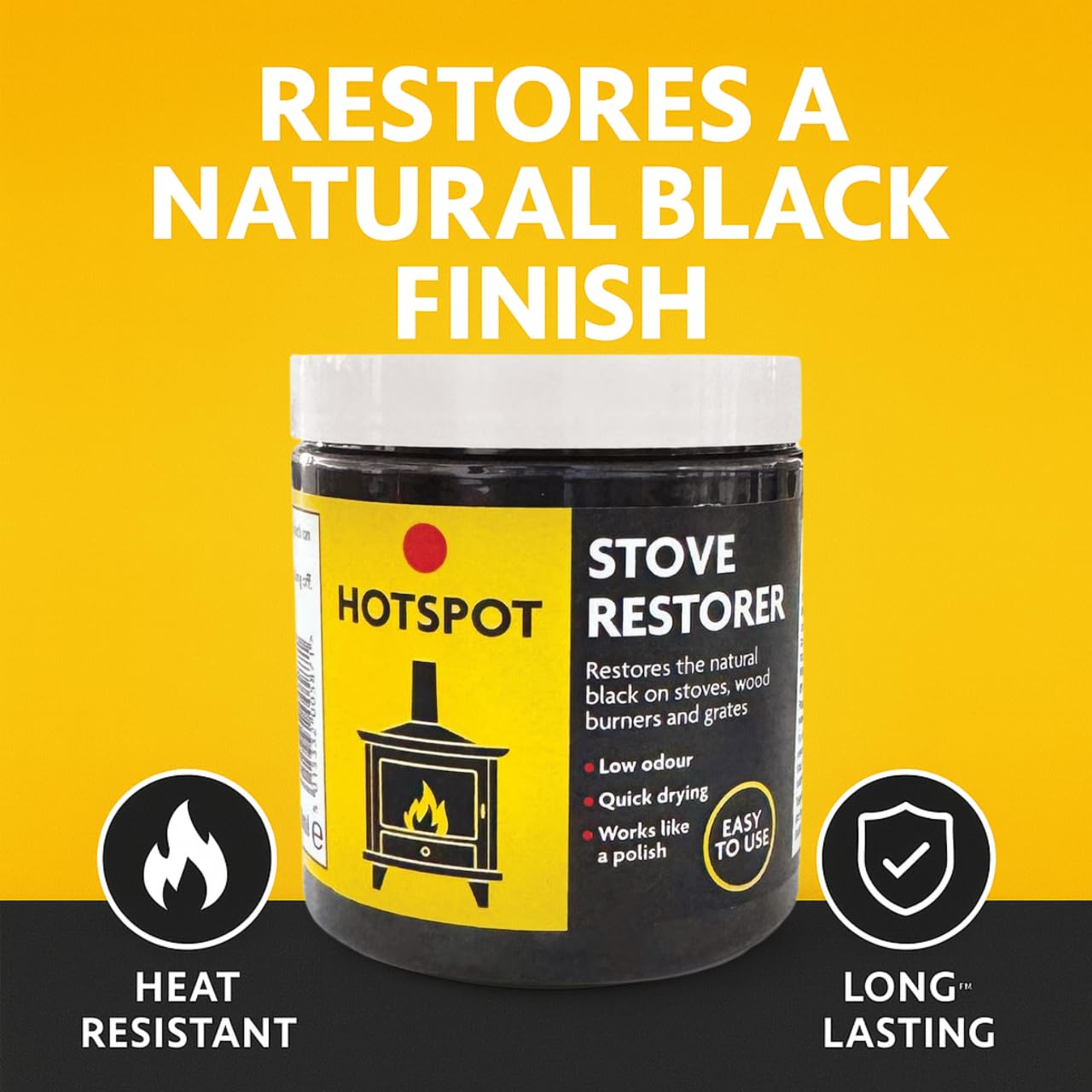Hotspot Stove Restorer 250ml – Black Polish for Cast Iron Stoves & Fireplaces