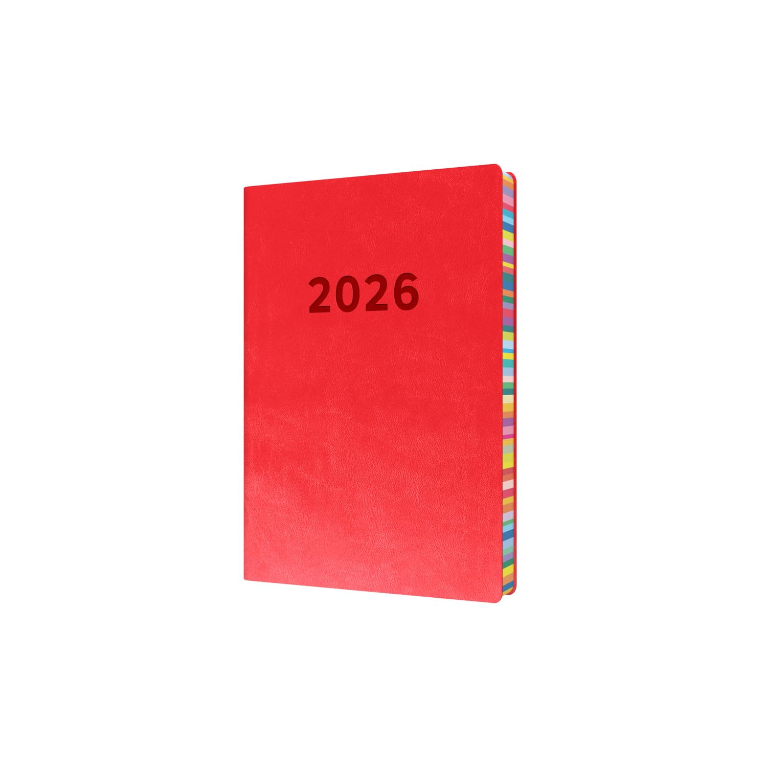 Collins Edge Rainbow 2026 Appointment Book Planner - A5 Day-to-Page | PU Cover | Red