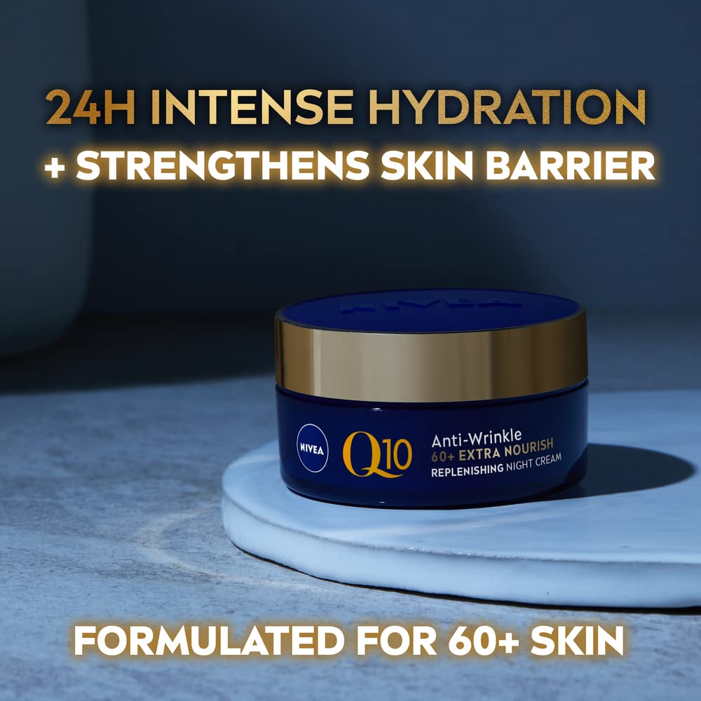 NIVEA Q10 Anti-Wrinkle Extra Nourishing Night Cream - Reduces Deep Wrinkles, Intensely Hydrating, 50ml 2