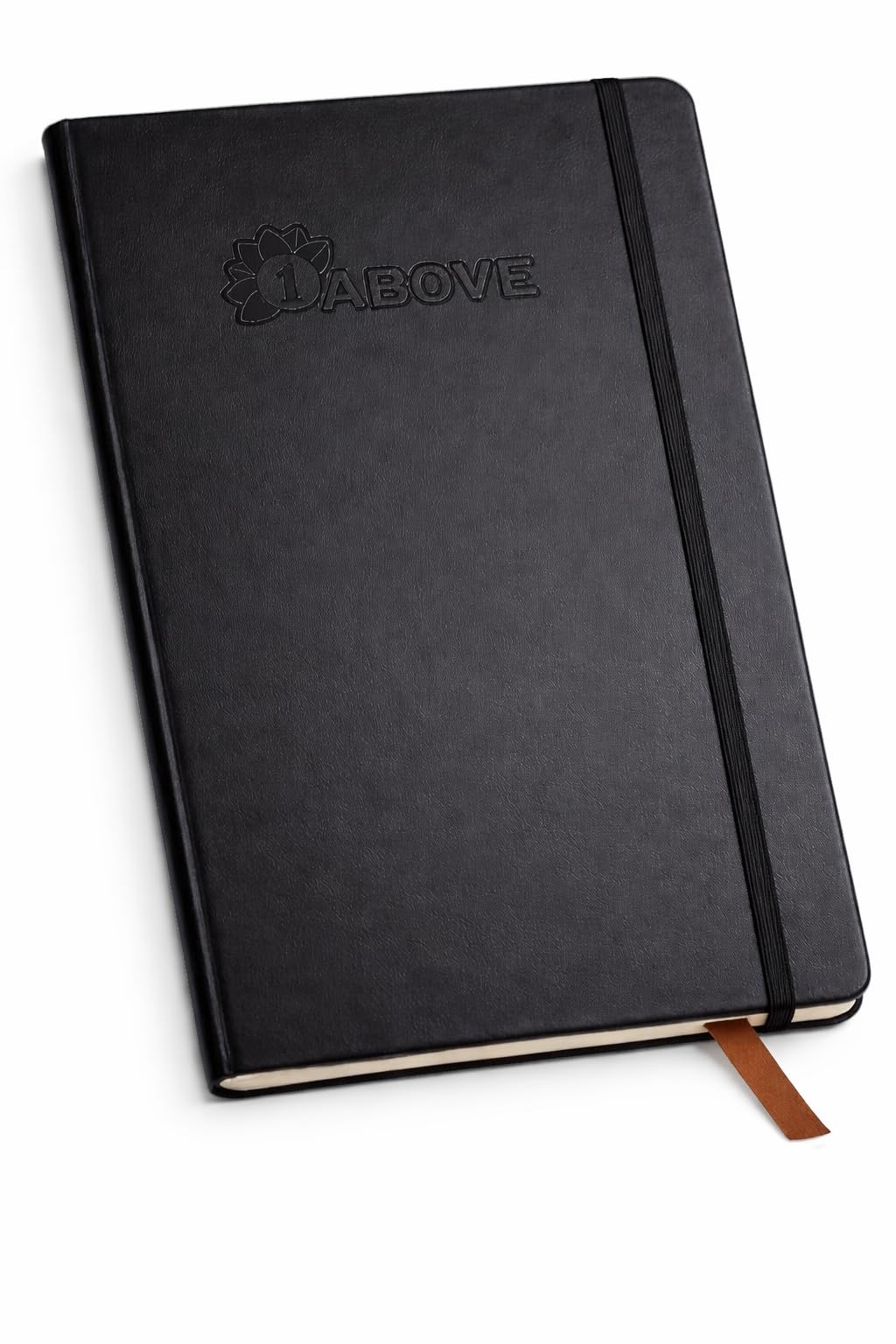 1ABOVE A4 Soft Feel Notebook - Hardback Journal, Lined Pages, Elastic Closure | Black