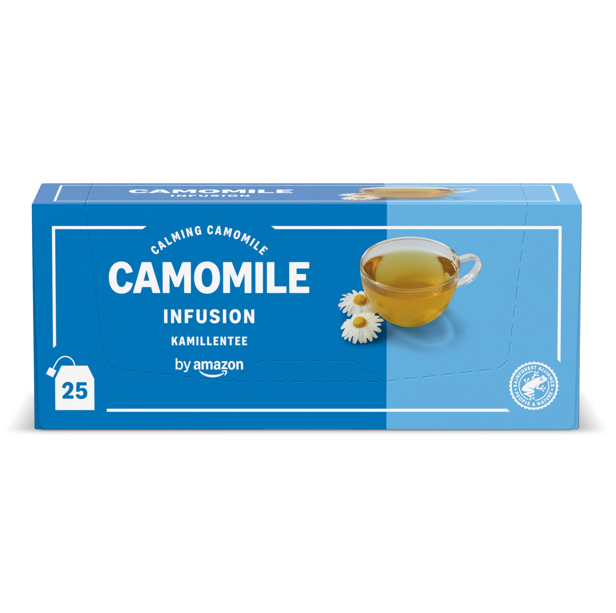 by Amazon Camomile Herbal Tea - Calming Infusion, Naturally Caffeine Free | 25 Double Chamber Bags