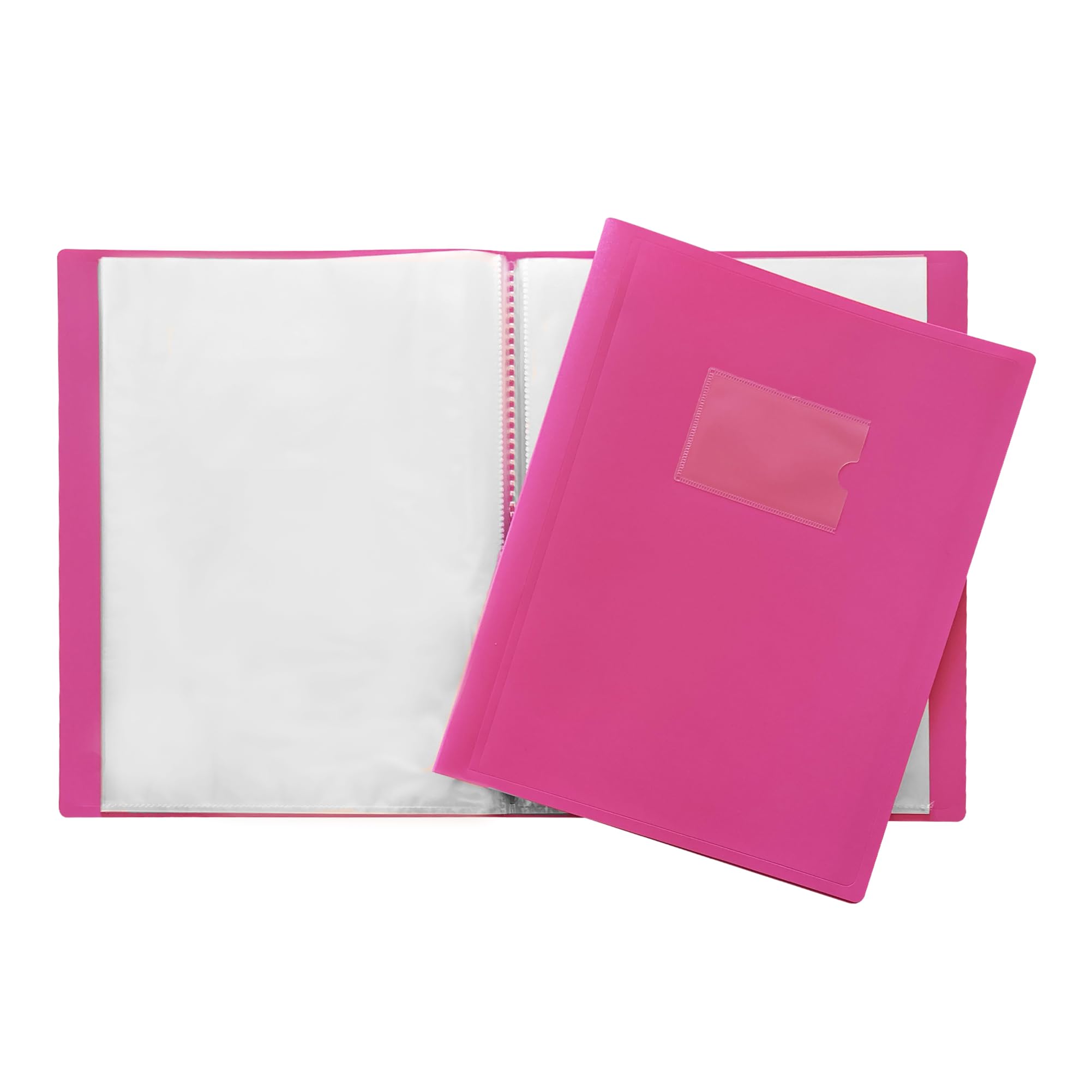 Janrax A4 Pink Flexible Cover Presentation Book - 20 Pockets | Copy Safe | Acid Free 1