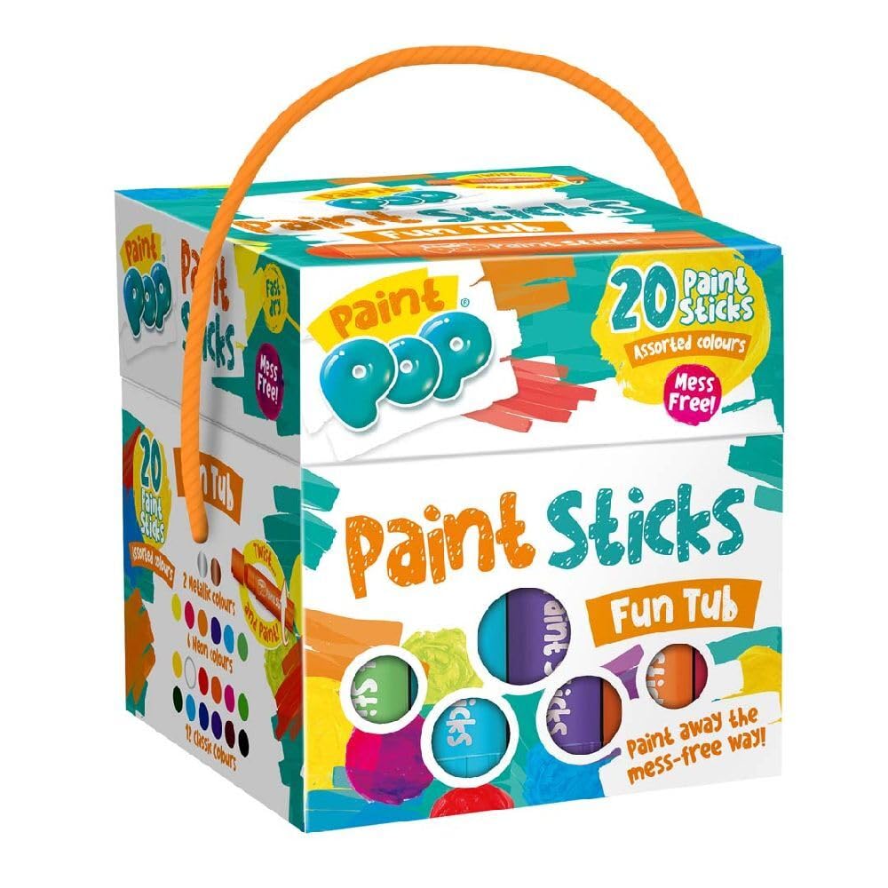 Paint Pop Paint Sticks - 20 Pack Assorted Colours | Mess-Free, Fast Drying, Twist & Paint Action 1