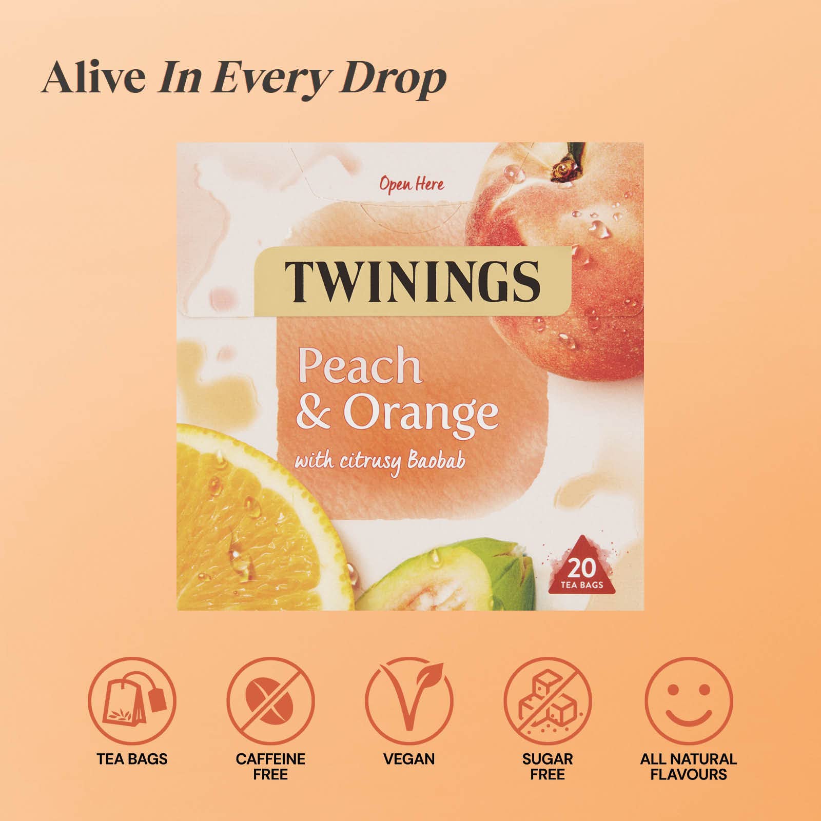 Twinings Peach & Orange Herbal Infusion Tea Bags, 20 Count 4