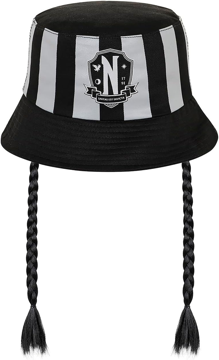 Wednesday Braid Children's Bucket Hat - Black (06153)