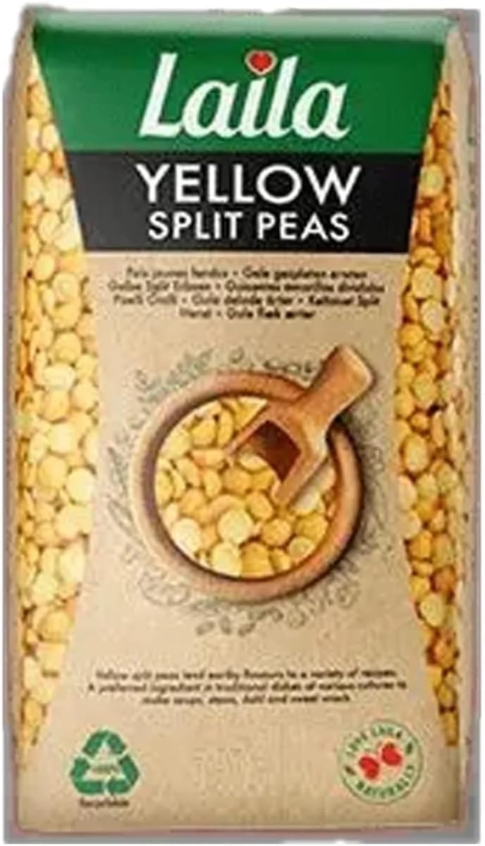 LAILA Yellow Split Peas - 1kg Whole Pulses for Daal and Curries 1
