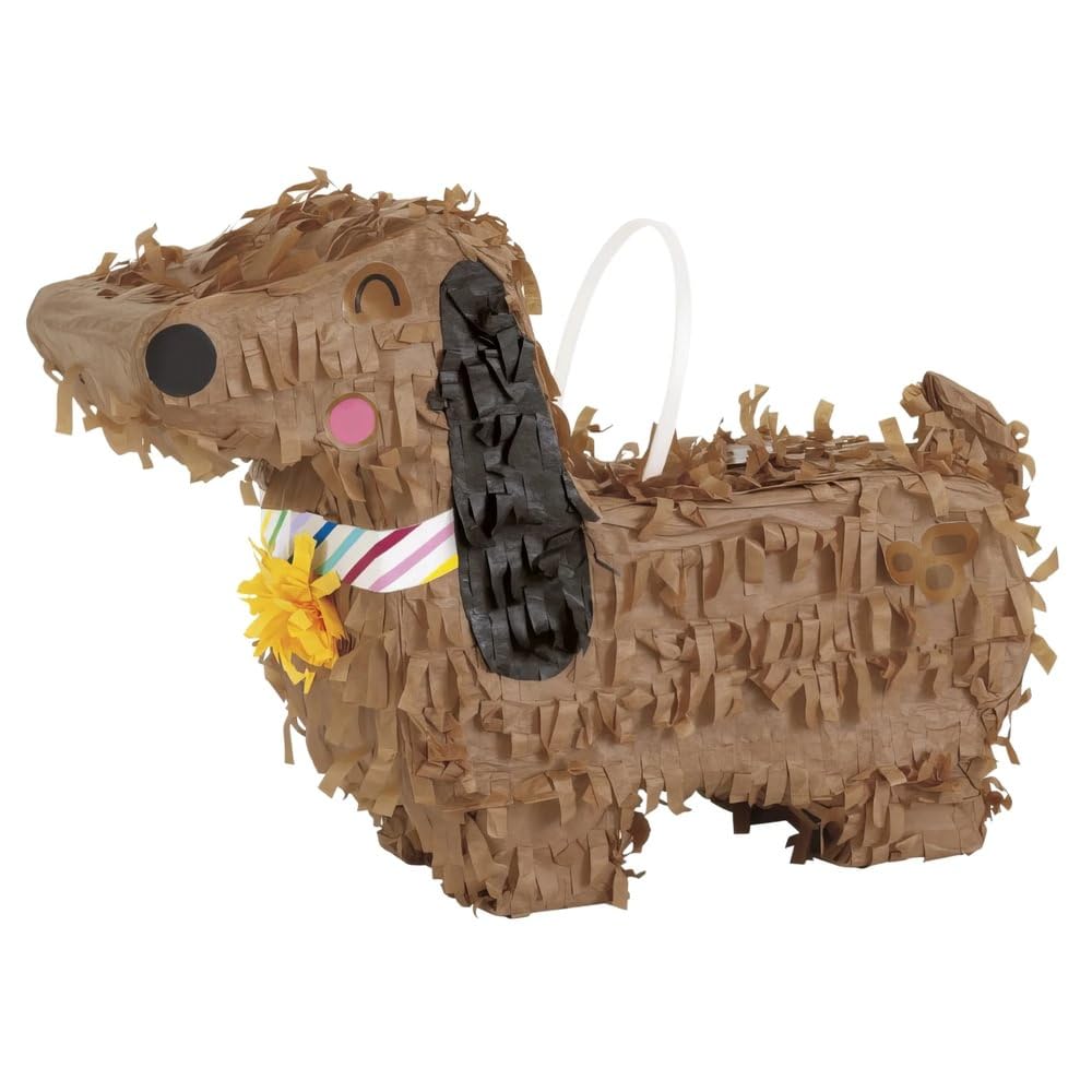Unique Mini Dachshund Piñata Favor Decoration - 20cm x 14cm | Cardboard | Multicolour