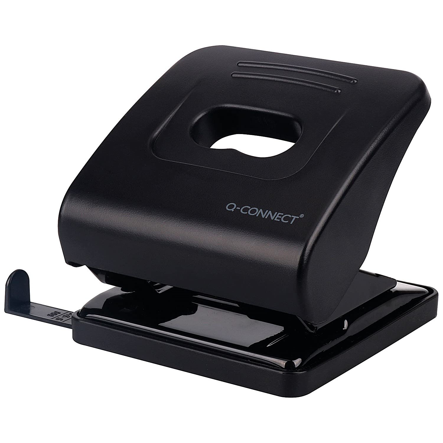 Q-Connect Standard Duty 2-Hole Punch - 30 Sheet Capacity | Black Plastic | KF01235 1