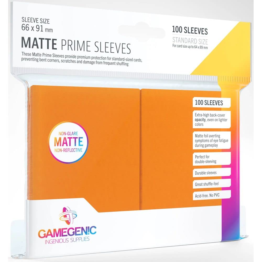 Gamegenic Matte Prime Sleeves - Orange 100-Pack for Trading Card Games 1