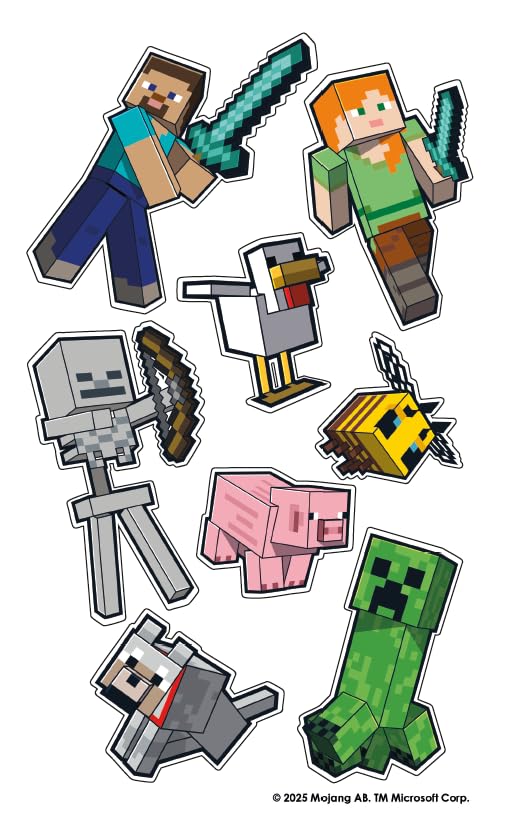 Danilo Promotions LTD Minecraft Birthday Card - Age 7 Greeting Card with Stickers | Standard Size 5