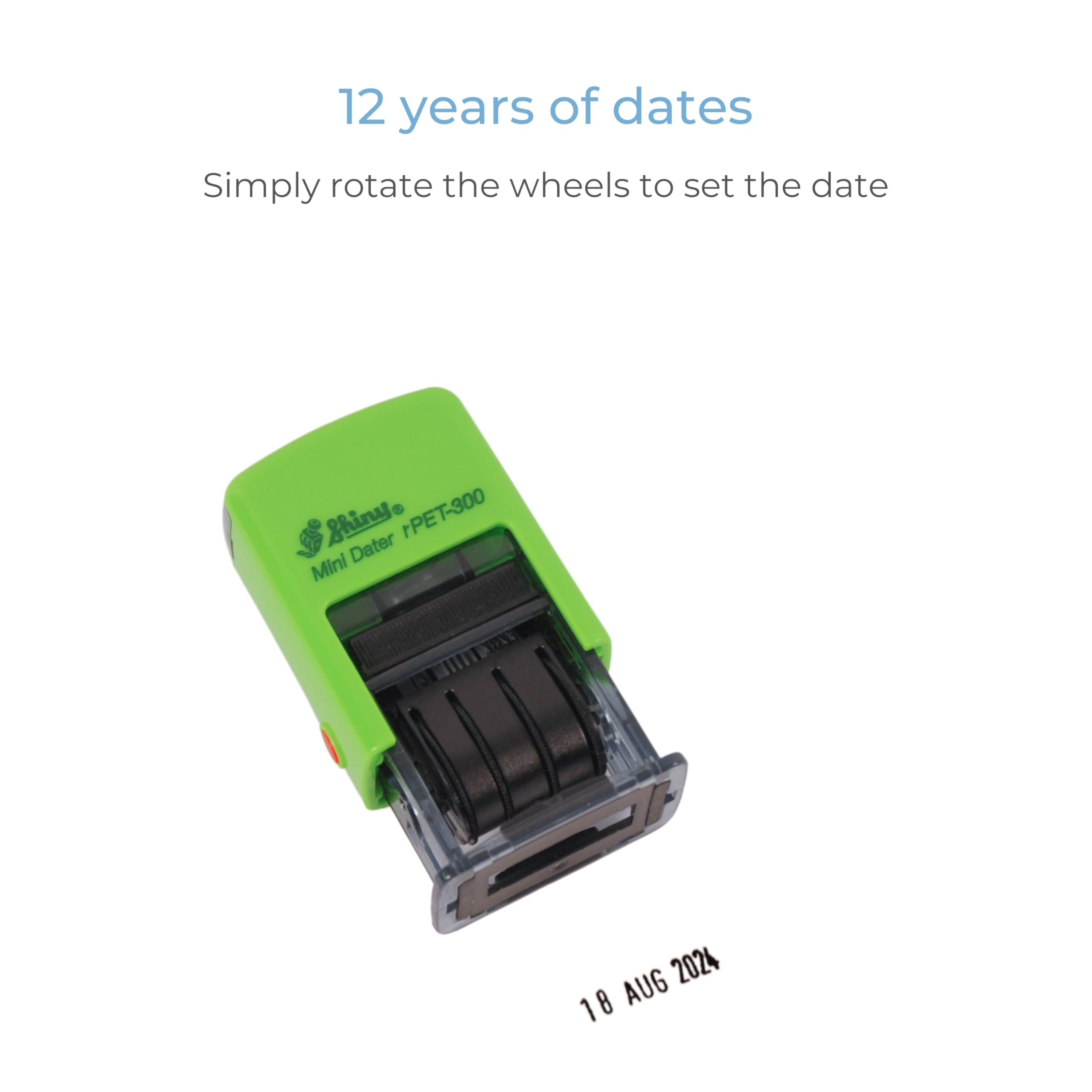 Cathedral Products Self Inking Date Stamp - 3.8mm Character Height | 12 Years of Dates