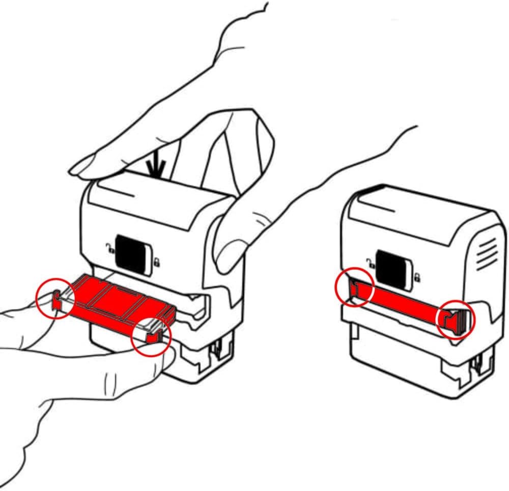 Trodat Stamp 4912 Office Printy with English Text COPY – Self-Inking Stamp, Red and Blue Ink, Eco-Friendly Design