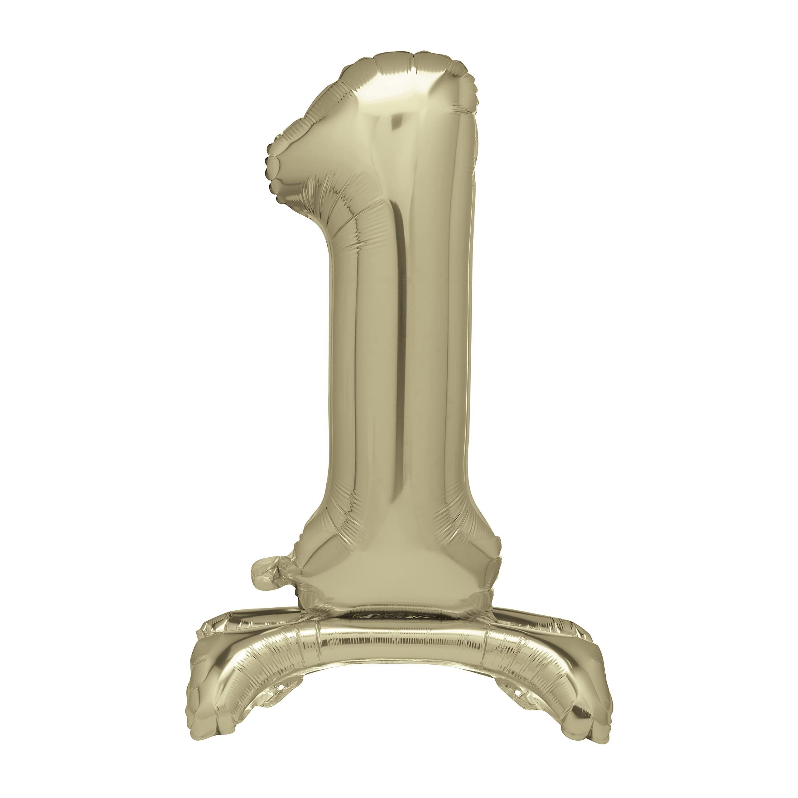 Unique Giant Standing Foil Number 1 Balloon - 76 cm Gold | Air Fill Only | Mylar 1