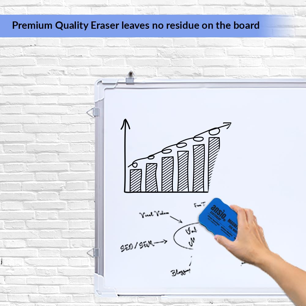 ANSIO Magnetic Whiteboard Eraser - Durable, Lightweight, Eco-Friendly | Multiple Colors 4