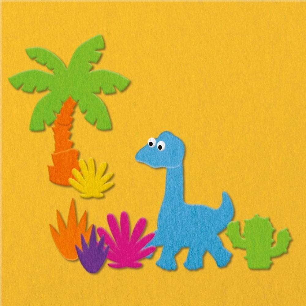 Fuzzy-Felt Dinosaur Set - 200+ Piece Creative Play Craft Kit for Kids 3+ 3
