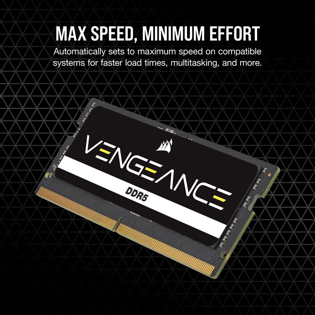 Corsair VENGEANCE SODIMM DDR5 RAM 32GB (2x16GB) 4800MHz CL40 Intel XMP iCUE Compatible Memory - Black 4