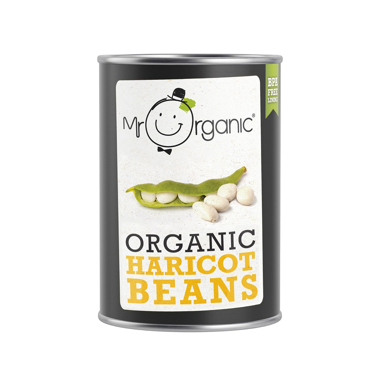 Mr Organic Haricot Beans - Vegan, BPA Free Packaging | 400g Tin 1