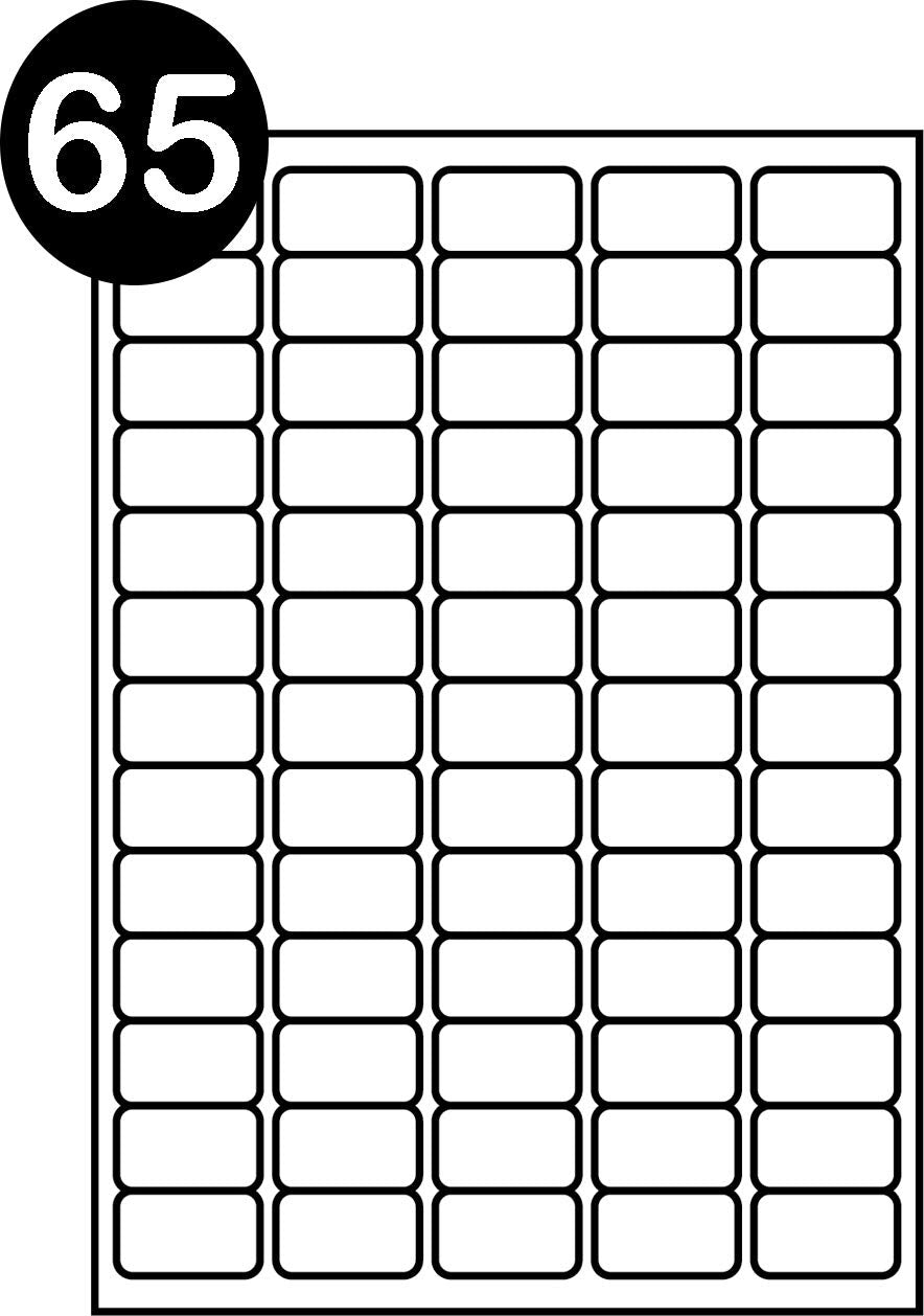 SmithPackaging A4 Self Adhesive Address Labels, 65 Labels Per Sheet, 100 Sheets, 6500 Total Labels