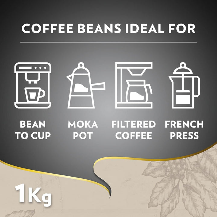 Lavazza Barista Perfetto Arabica and Robusta Drum Roast Coffee Beans 1kg