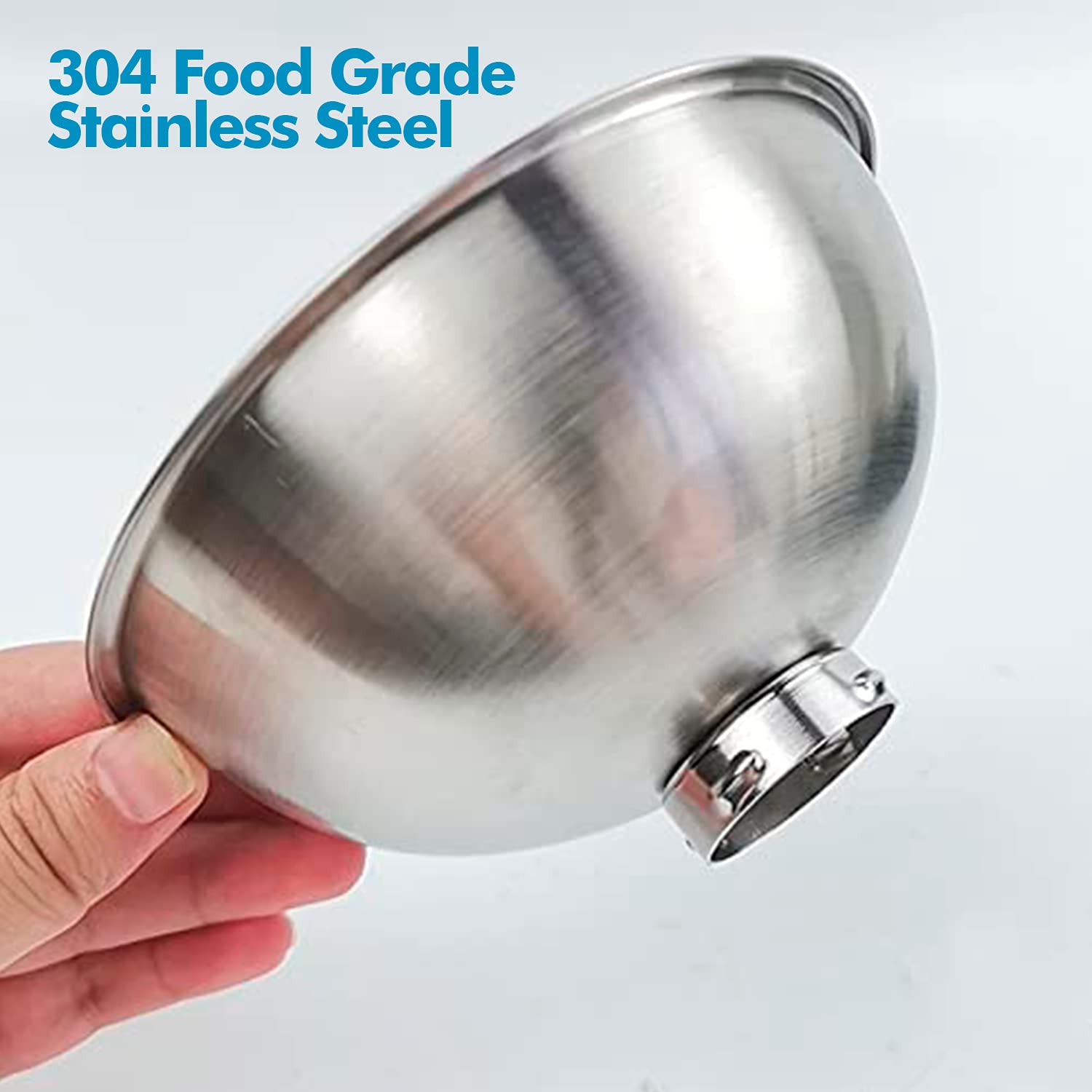 Edipets Double Stainless Steel Pet Bowl Set - Non-Slip Base | 2 Bowls | 5.1 Inch Diameter 3