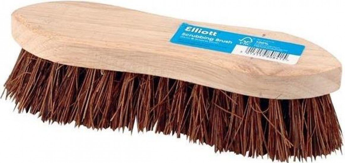 Elliott Natural Hardwood Scrubbing Brush - Stiff Bassine Bristles | 20cm Long 1