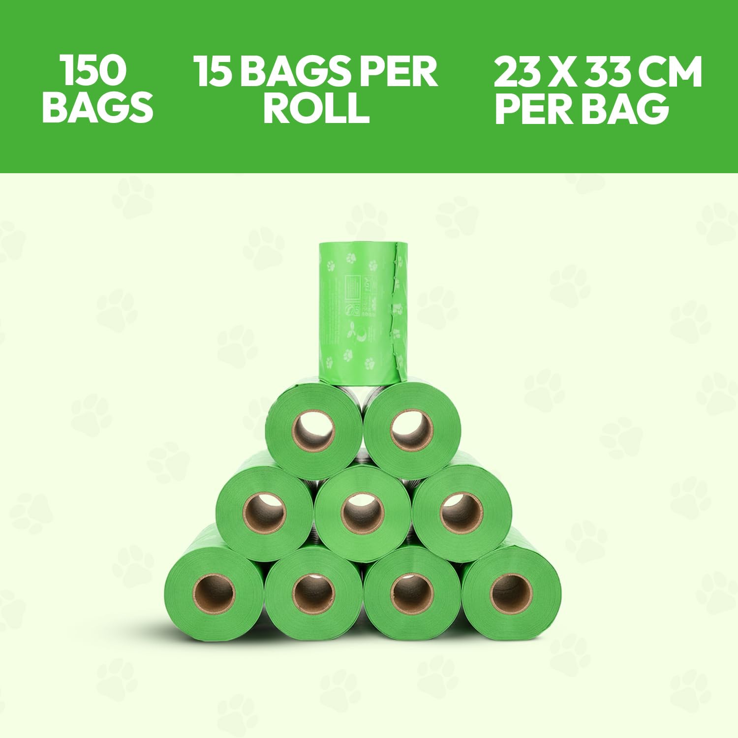 CareBee Dog Poo Bags - 150 Rolls | Extra Thick & Unscented | Gray