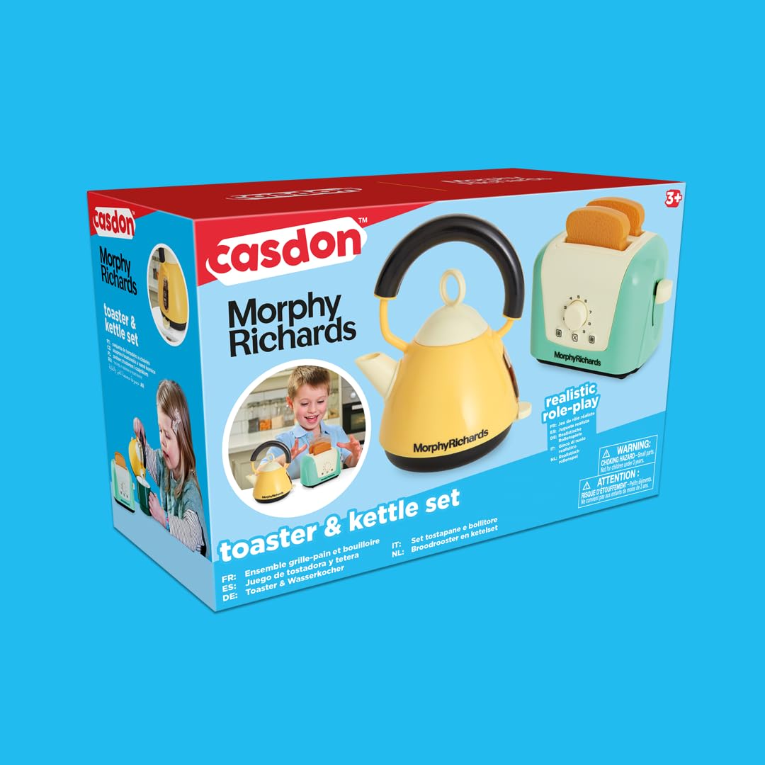 Casdon 65150 Morphy Richards Interaktiver Spielzeug-Toaster und Wasserkocher für Kinder im Alter