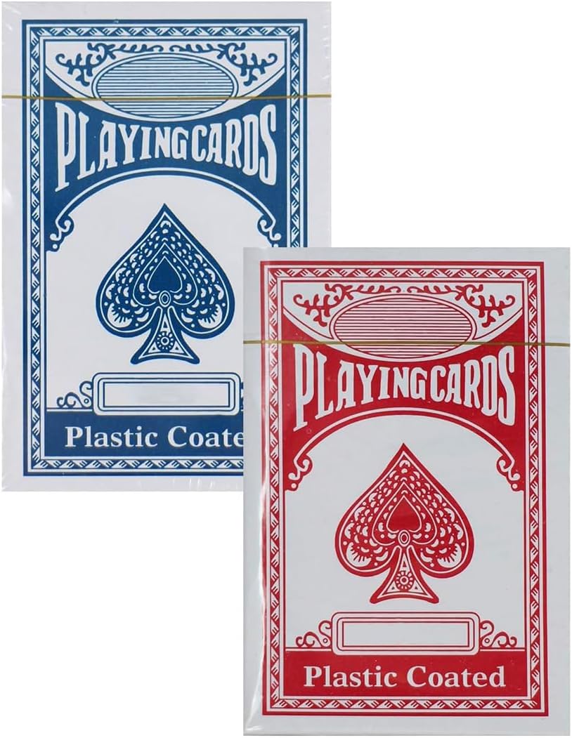 1ABOVE Twin Pack Playing Card Game Classic Red and Blue Plastic Coated 1