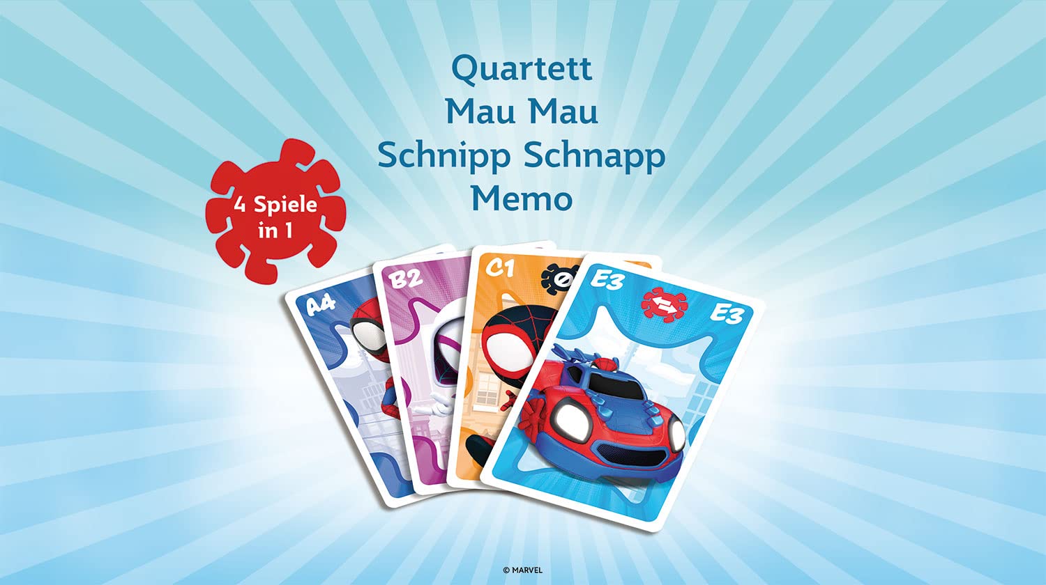 Shuffle Spidey and his Amazing Friends 4 in 1 Card Games | Ages 4+ | 2-4 Players 3