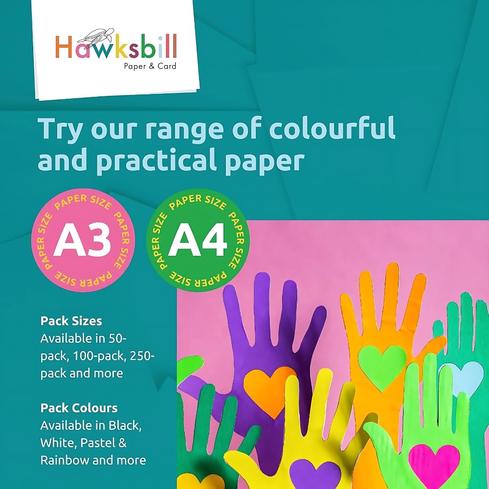 Hawksbill 225GSM A3 Pastel Card Stock - 25 Pack | Smooth Finish for Pens & Crafting 7