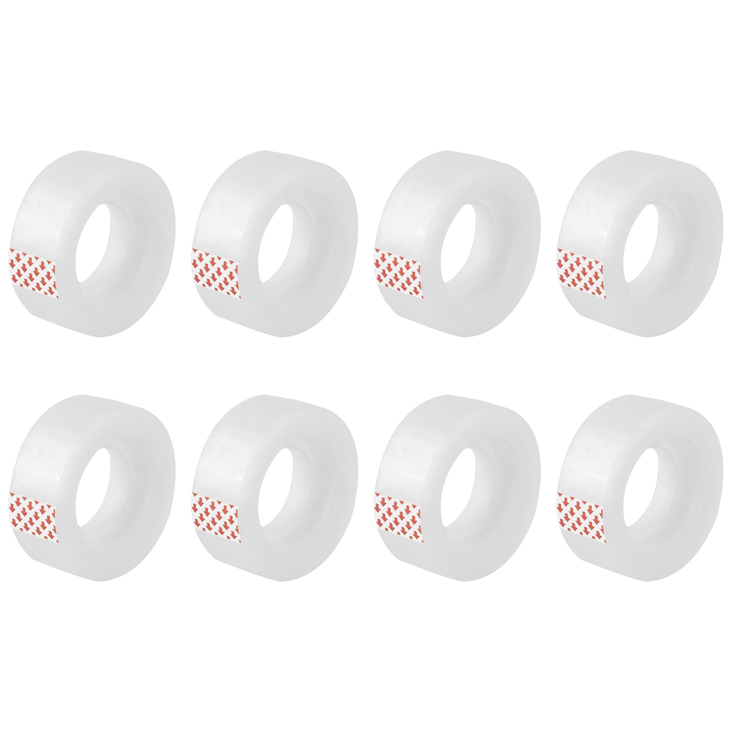 D.RECT Transparent Adhesive Tape - 8 Rolls Pack | 19mm x 33m | Polypropylene