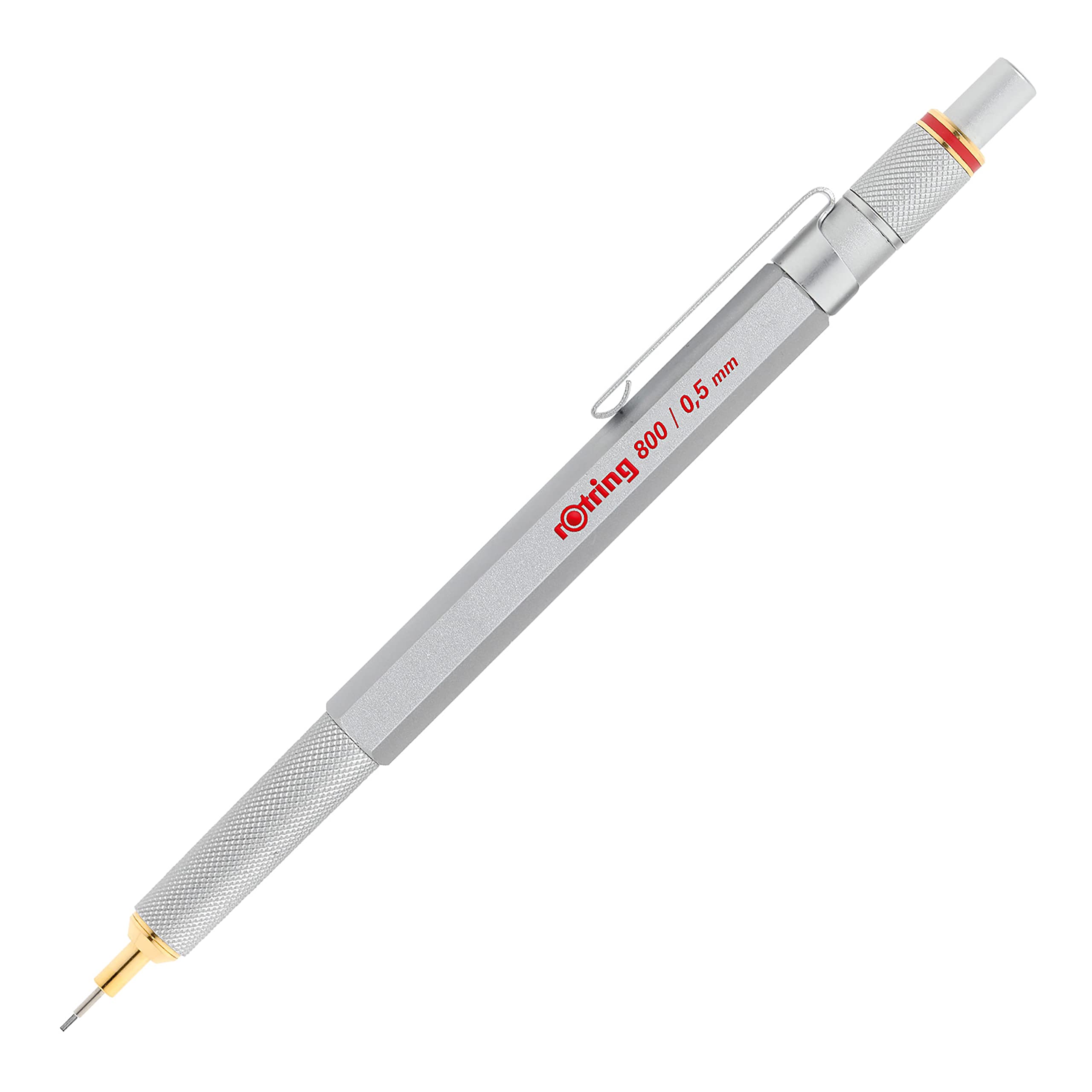 rOtring 800 Mechanical Pencil - 0.5 mm Line Size | Full Metal Body | Silver