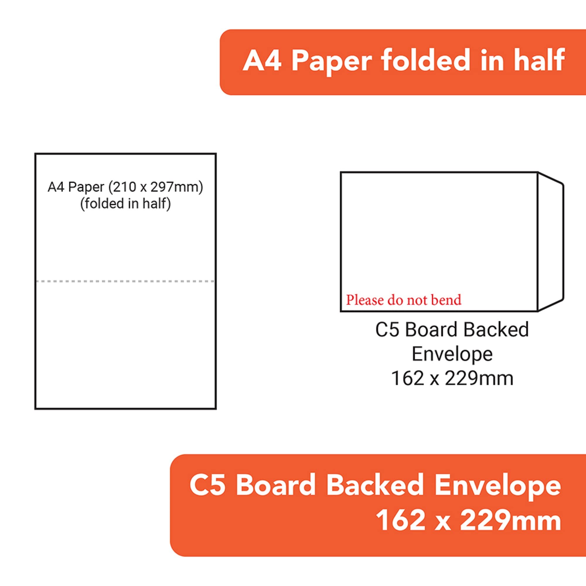 Postmaster C5 Board Backed Envelopes 229 x 162 mm Peel Seal, Do Not Bend, 50 Count 3