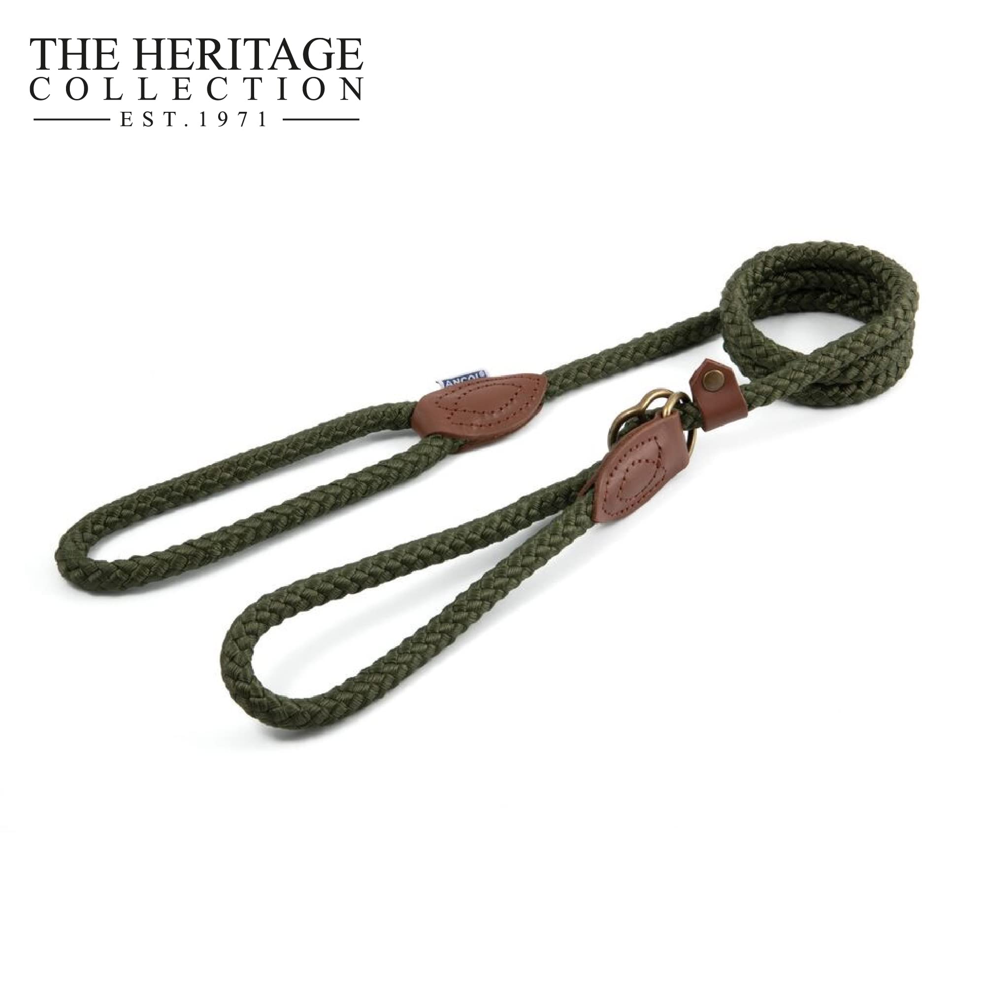 Ancol Heritage Nylon Rope Dog Lead - Green | 1.07m x 10mm | Max 30kg 6