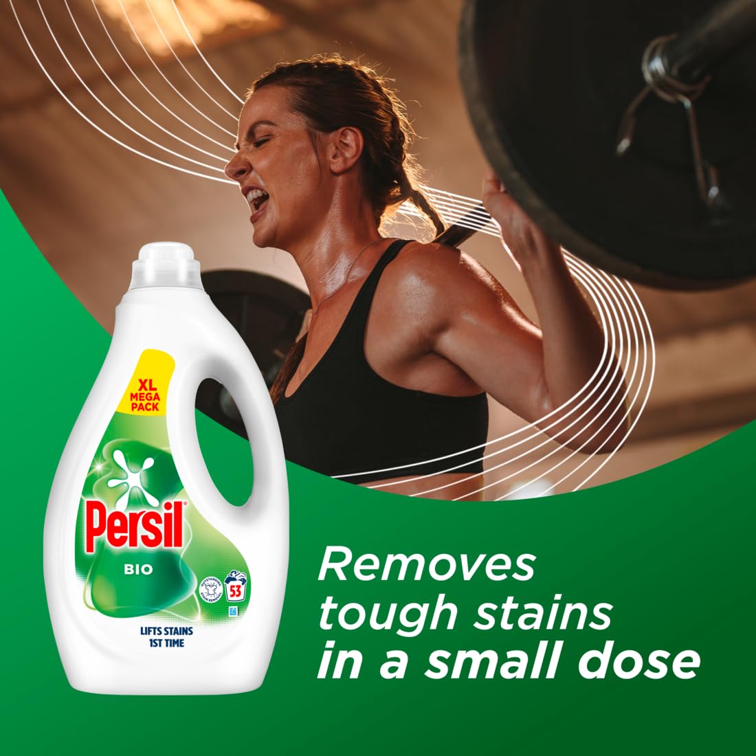 Persil Bio Laundry Washing Liquid Detergent - Tough Stain Removal | 1.43L