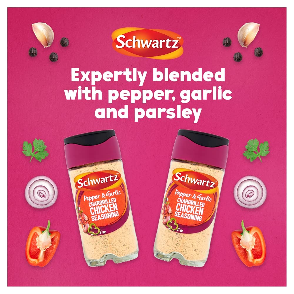 Schwartz Pepper and Garlic Chargrilled Chicken Seasoning - 51g Jar (Pack of 6)