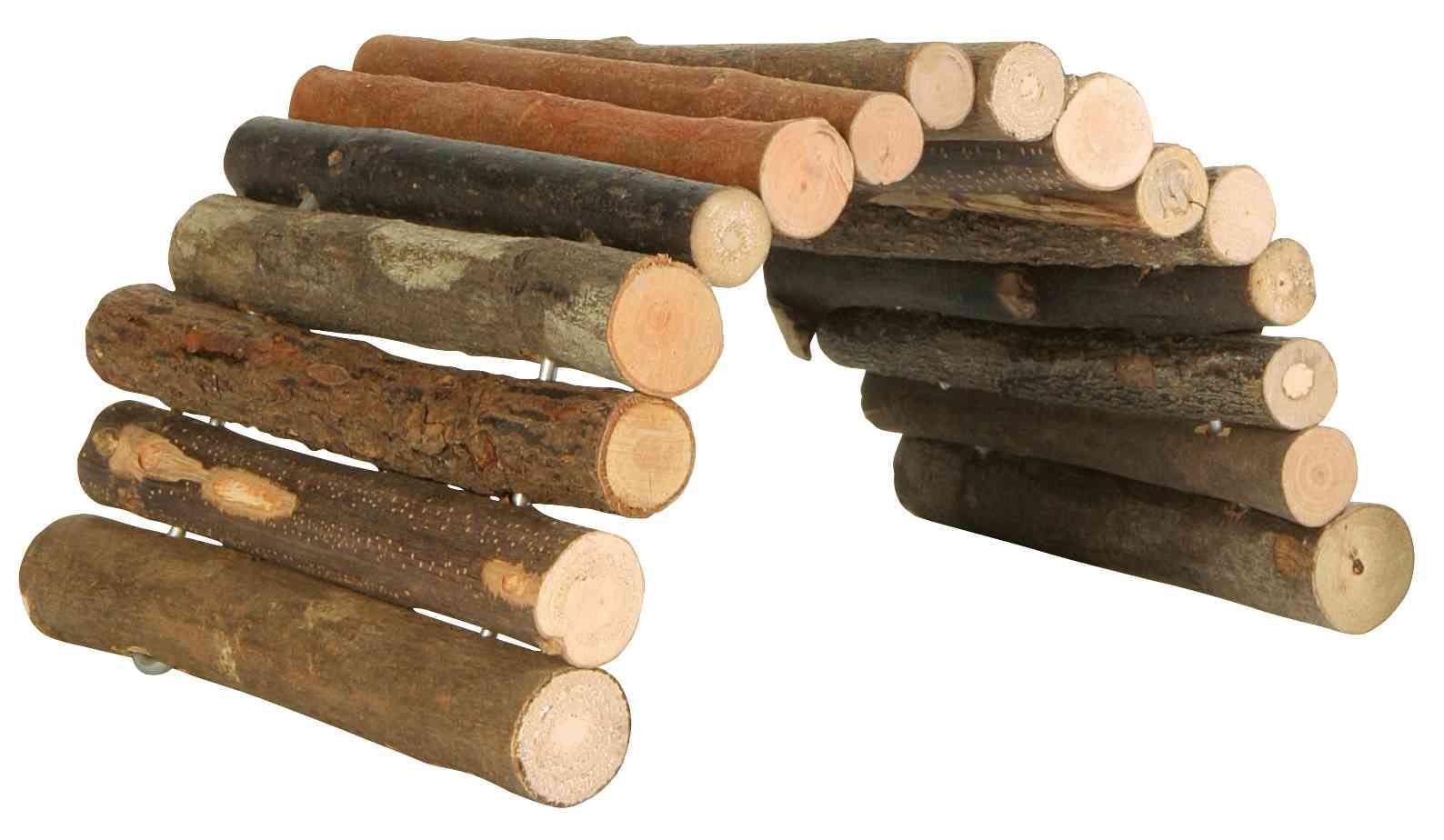 TRIXIE Natural Living Beech Wood Rodent Bridge for Hamsters, Gerbils, Mice | 28 x 17 cm