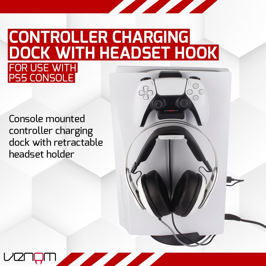 Venom PS5 Stealth Charging Dock and Headset Mount for PlayStation 5 6