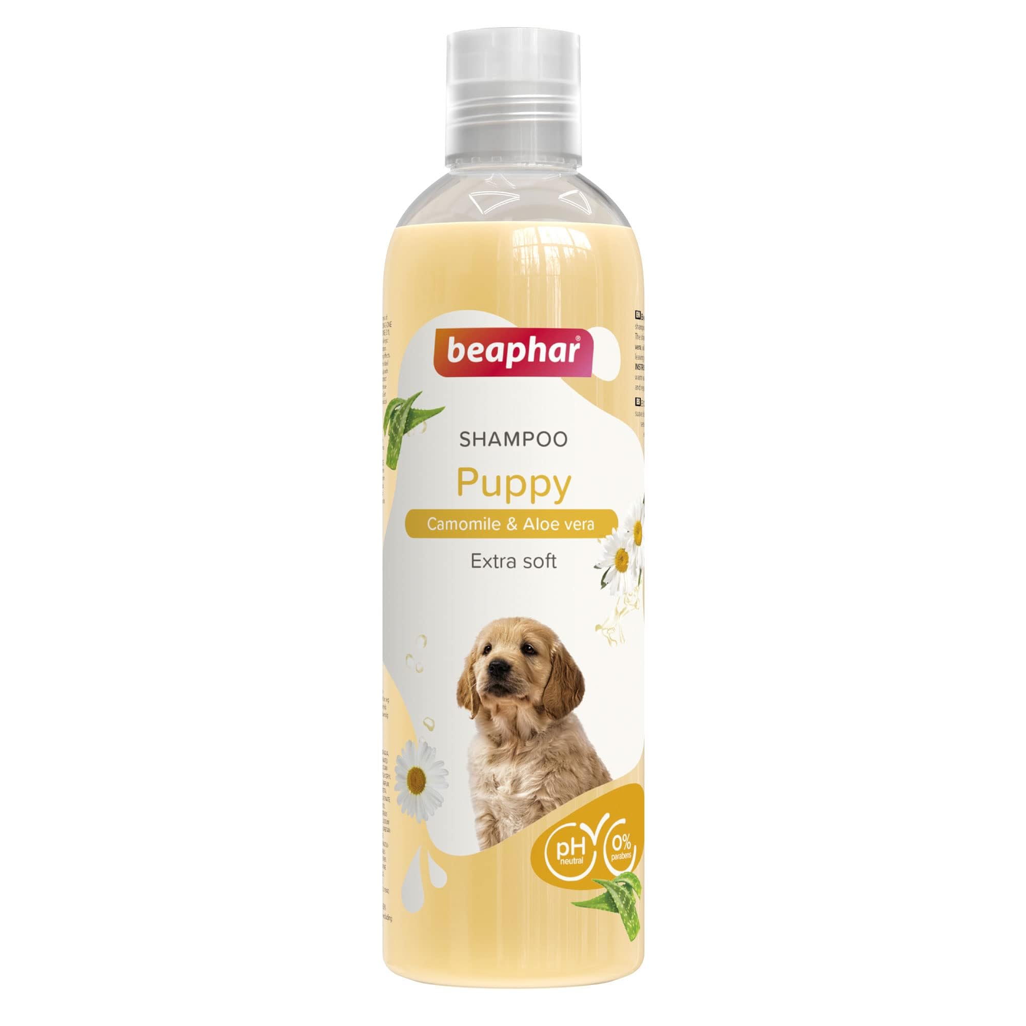 Beaphar Puppy Shampoo - 250ml Gentle Formula with Camomile & Aloe Vera | pH-Neutral