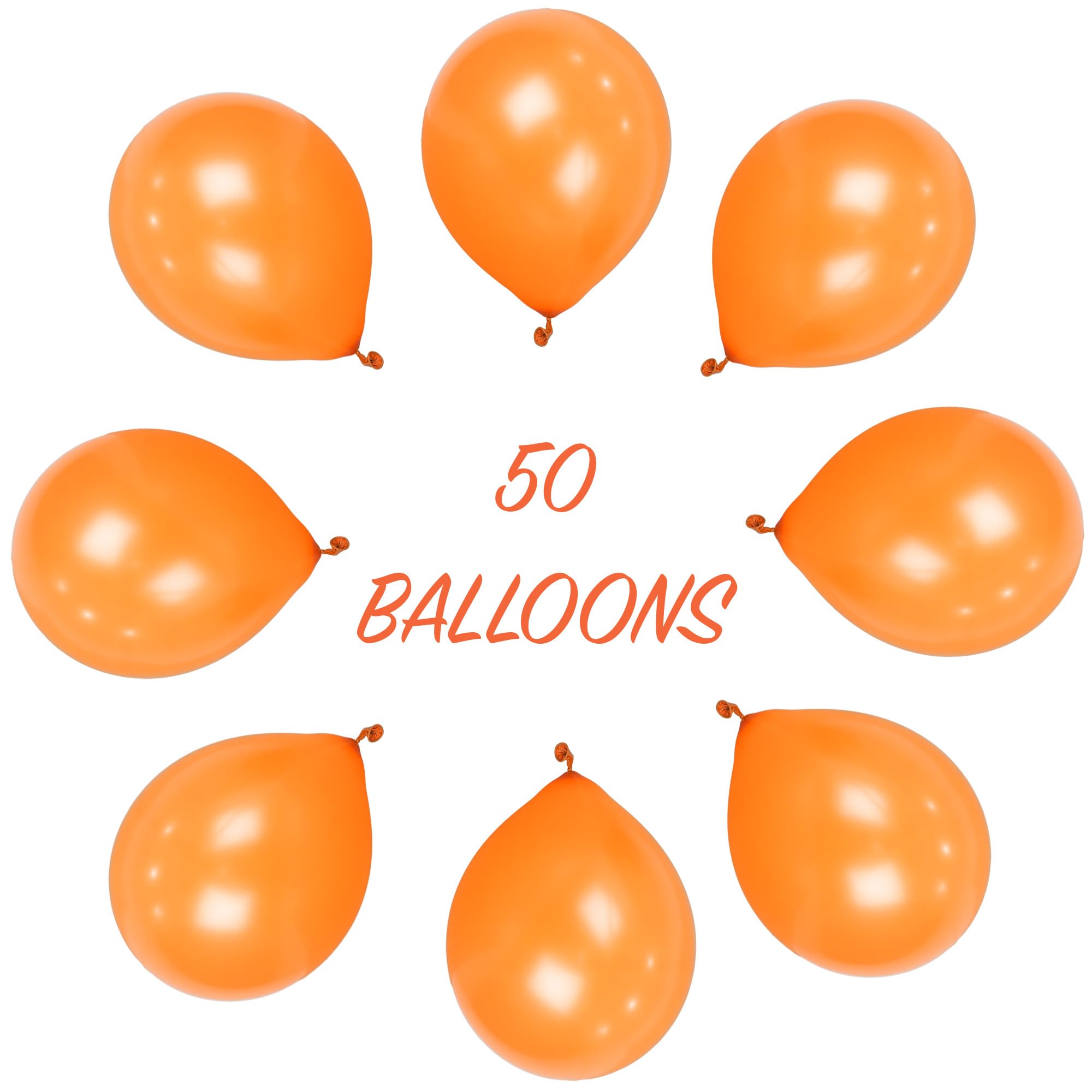 SHATCHI Orange Balloons - 50 Pack Large 12 Inch Thick Latex | Biodegradable for Party Decoration