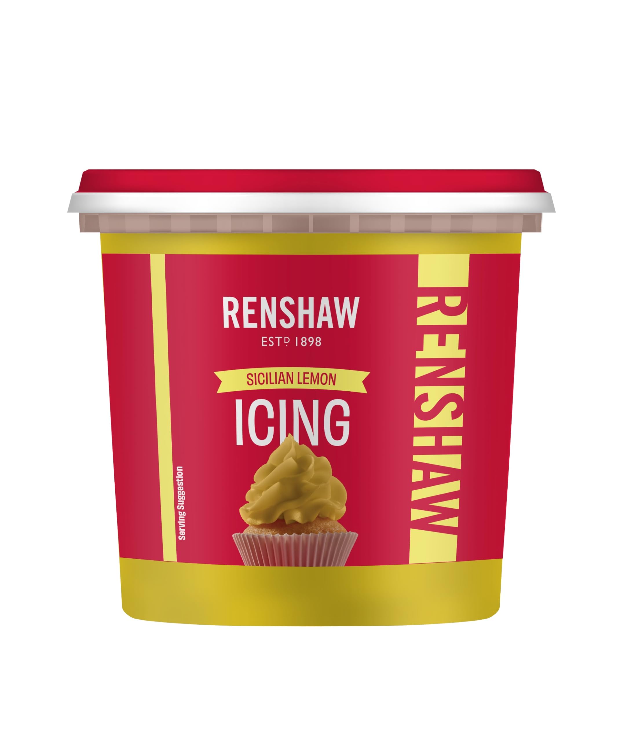 Renshaw Sicilian Lemon Vegan Buttercream Style Soft Icing - Ready to Use, 400g Tub 1