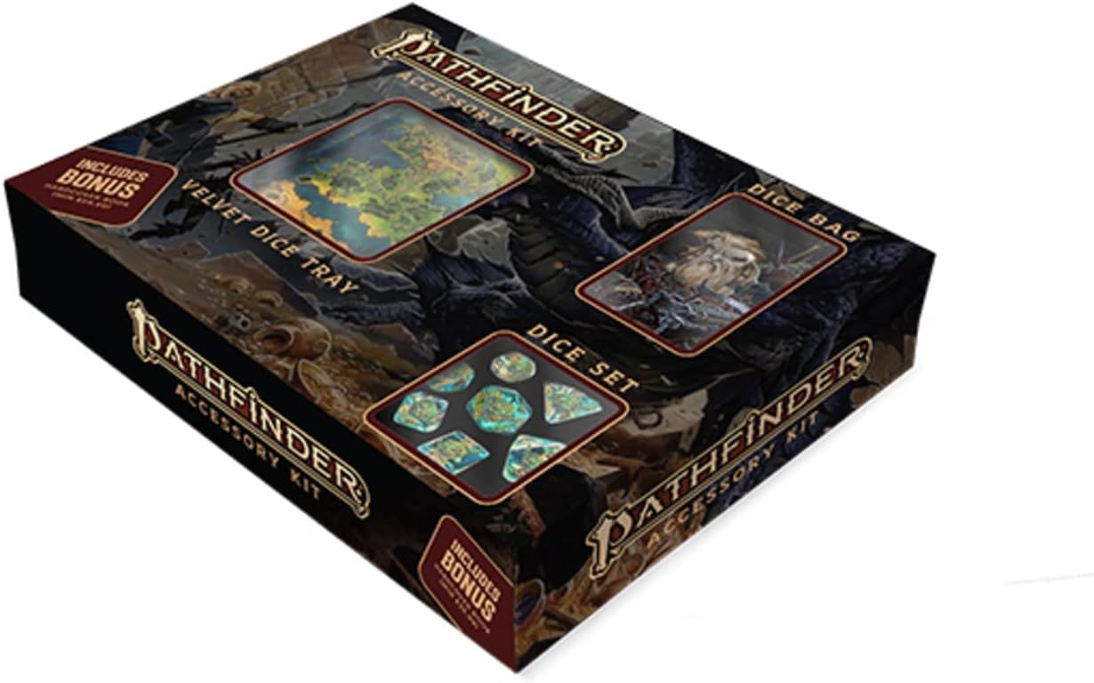 Metallic Dice Games Pathfinder Dice Set with Bag and Tray 1