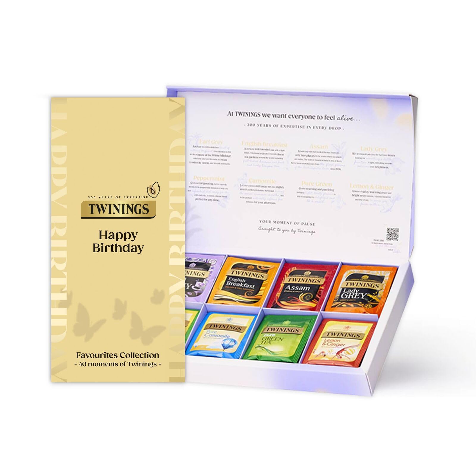 Twinings Happy Birthday Favourites Collection Gift Box - 40 Tea Bags, 8 Blends | 80g