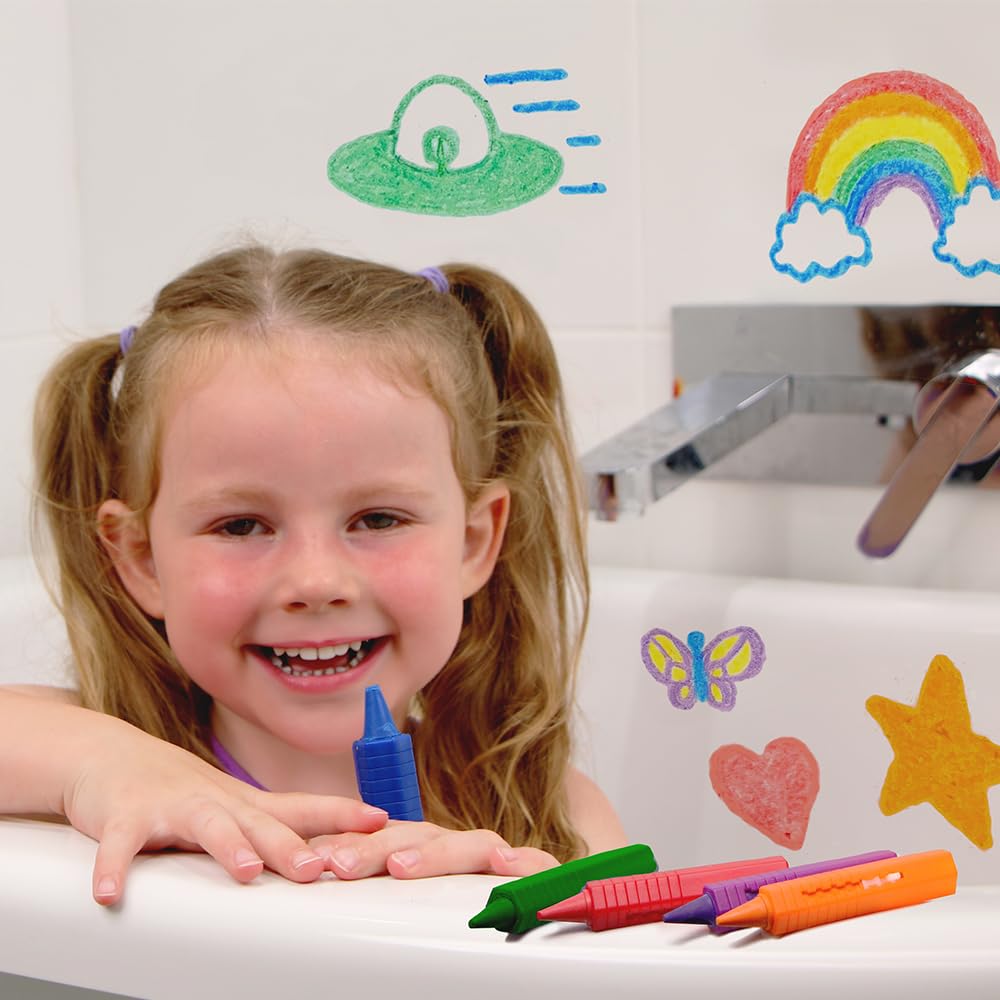 ZIMPLI Baff Crayons - 6 Large Washable Bath Crayons for Kids | Multicoloured