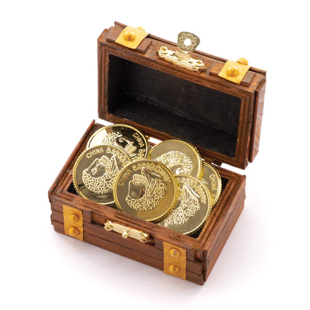 Baker Ross Plastic Gold Treasure Coins - Pack of 100 | 30mm Diameter | Ideal for Parties